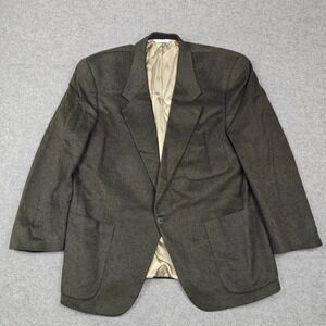 Bill Robinson Blazer Mens 2XL Green Wool Tweed Sport Coat Jacket Made In USA